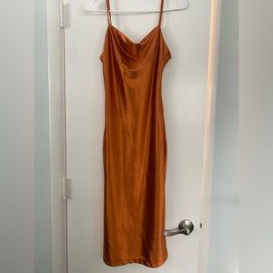 Xxxiticat women’s sleeveless spaghetti strap satin midi dress